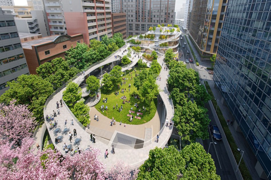 博多駅前の明治公園に「5つの広場」と「立体回廊」　再開発と連動 - Impress Watch