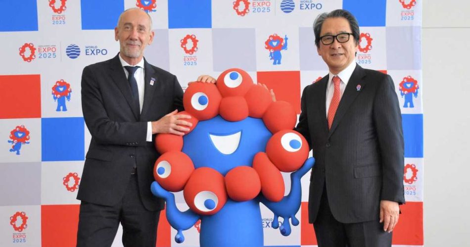 英で大阪・関西万博公式キャラ「ミャクミャク」を初披露　日本大使館で関係者に - 産経ニュース