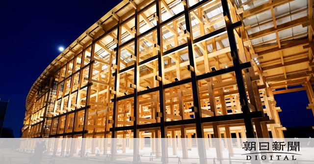 大阪・関西万博のシンボル「大屋根」がライトアップ 報道陣に公開:朝日新聞デジタル