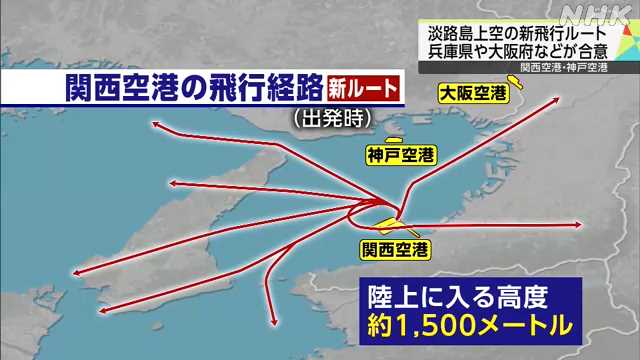 関西・神戸空港 淡路島上空新ルートに地元合意 来年3月から|NHK 兵庫県のニュース