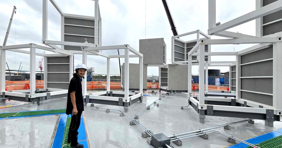 大阪湾の海水練りコンクリート採用、万博「河森正治館」は2.4mキューブを積層 | 日経クロステック（xTECH）