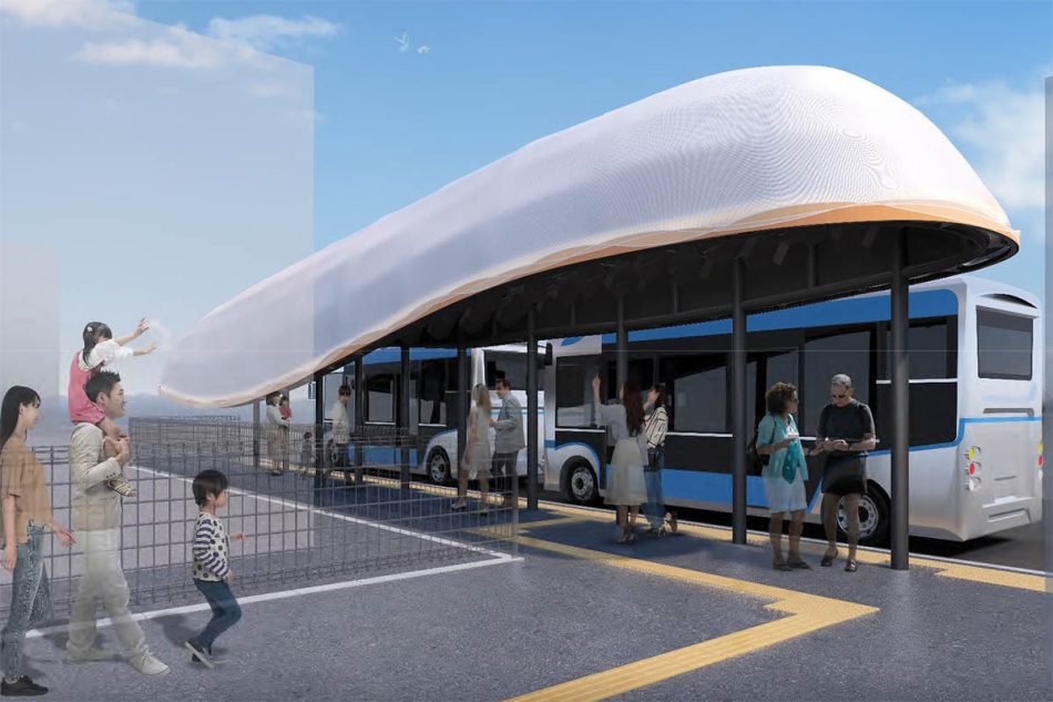 大阪万博、会場外周バスのルート・料金決定　未来社会を想起させるバス停 - Impress Watch