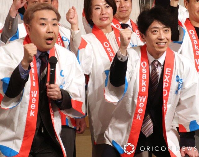 フットボールアワー、初お披露目の法被で大阪・関西万博アピール　吉村知事と軽妙トーク：山陽新聞デジタル｜さんデジ