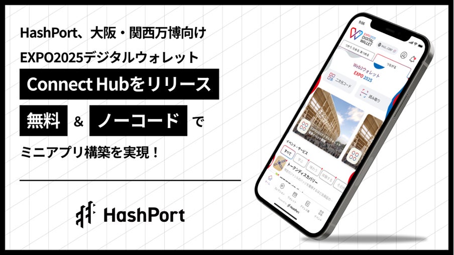 HashPort、大阪・関西万博向けウォレットサービス「EXPO2025デジタルウォレット」の新機能「Connect Hub」をリリース 〜地方自治体や事業者が無料でミニアプリ構築が可能に〜 | 株式会社HashPortのプレスリリース