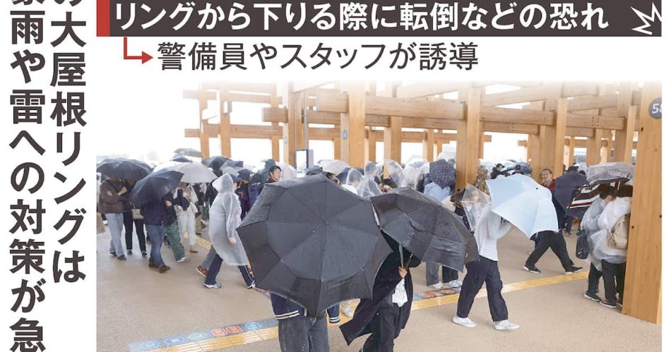 万博リング、下で「雨よけ」にならず上は落雷の危険　ゲリラ豪雨への備え急務 - 産経ニュース