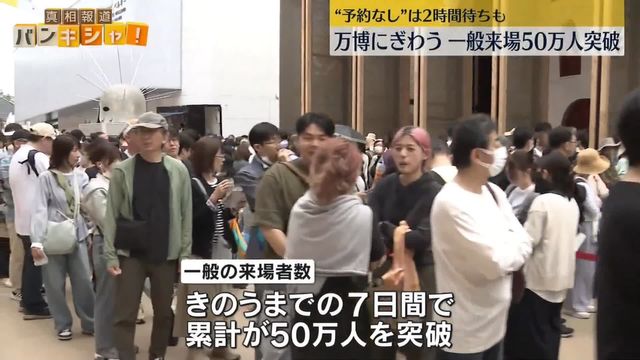 開幕から1週間　大阪・関西万博の一般来場者が50万人突破　“予約なし”は2時間待ちも（日テレNEWS NNN） - Yahoo!ニュース