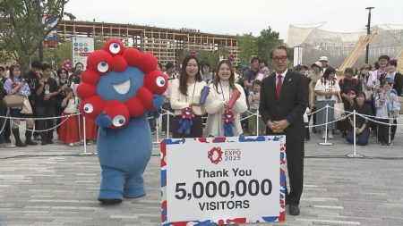 【速報】大阪・関西万博　来場者が500万人を突破　記念セレモニー　石毛事務総長「ホッとしているがまだ通過点」 | MBSニュース
