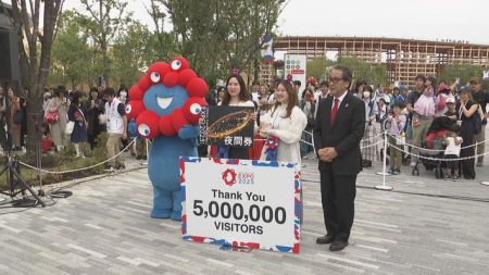 【速報】大阪・関西万博の総来場者数が500万人突破　会場内で記念セレモニー　万博開幕から44日目（読売テレビ） - Yahoo!ニュース