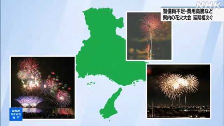 万博影響で警備員不足や警備費高騰 兵庫で花火大会延期相次ぐ｜NHK 兵庫県のニュース