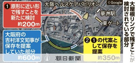 大阪府市、万博リング「200メートルの現状保存」提案へ　代替案も [大阪府] [大阪・関西万博2025][リング][ミャクミャク][ユスリカ]：朝日新聞