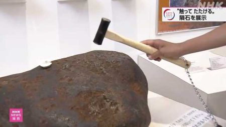 隕石を触ってハンマーで叩ける展示が話題 大阪・関西万博｜NHK 関西のニュース