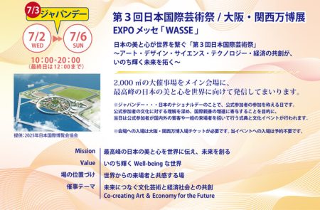 大阪・関西万博会場 EXPO メッセ「WASSE」にて開催！2025.7.2(水)～7.6(日)第３回日本国際芸術祭/大阪・関西万博展「Well-being＆SDGs＋Beyond」Dゾーン出展ご紹介：紀伊民報AGARA｜和歌山県のニュースサイト