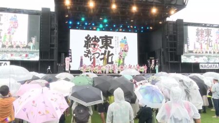 大阪・関西万博で「東北絆まつり」開催　秋田の竿燈まつりも！2日間で4万人以上が来場（2025年6月16日掲載）｜ABS NEWS NNN