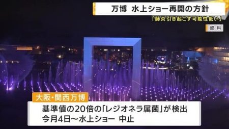 大阪・関西万博 水上ショー再開する方針　博覧会協会「肺炎引き起こす可能性低い」｜FNNプライムオンライン