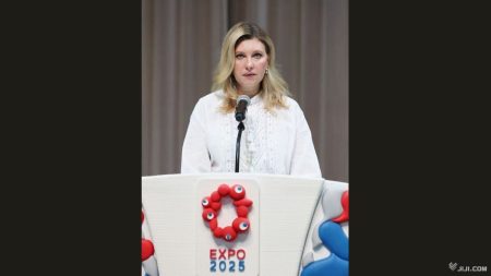 ウクライナ大統領夫人が万博訪問　支援に感謝、「侵略者に報いを」：時事ドットコム