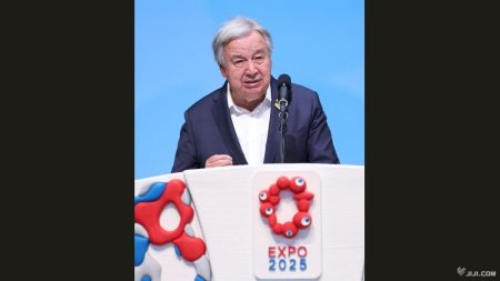 国連総長、安保理改革訴え　「地政学的分断でまひ」―大阪・関西万博：時事ドットコム