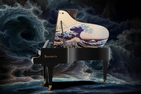 大阪・関西万博で話題を集めた 葛飾北斎の浮世絵を描いたグランドピアノ 銀座本店にて期間限定展示販売 | 高知新聞