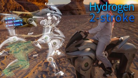 [画像 No.1/5] 2035年に市販化!? カワサキの4脚バイク「CORLEO」開発着手。2ストロークターボ水素エンジンの夢が現実になる│WEBヤングマシン｜新車バイクニュース