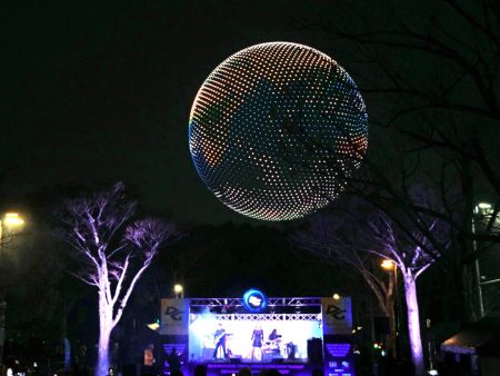 渋谷の上空で3030機のドローンショー　ロケットや地球、巨大ハチなどが空を舞う - シブヤ経済新聞